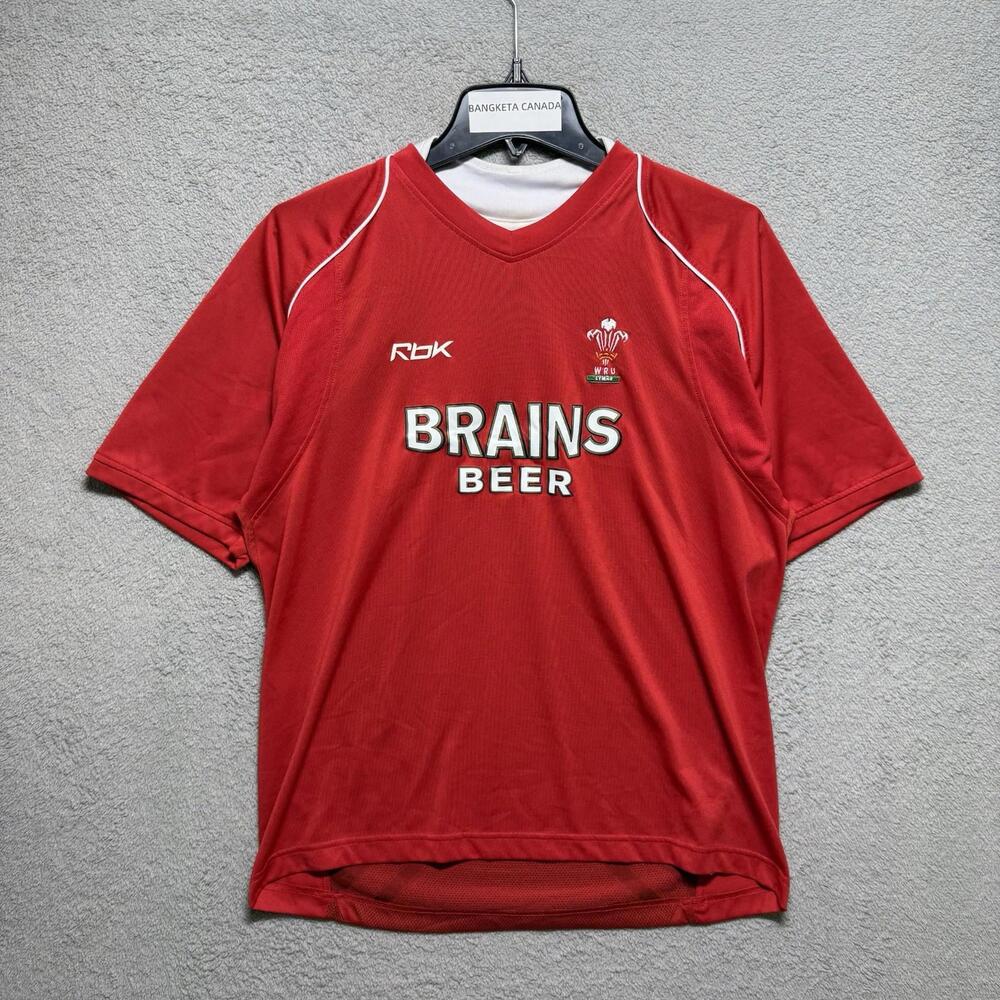 Vintage Reebok Wales WRU Rugby Jersey Red RBK Men’s